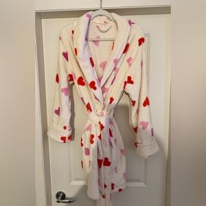 Joe Fresh Cream Robe with Red and Pink Hearts